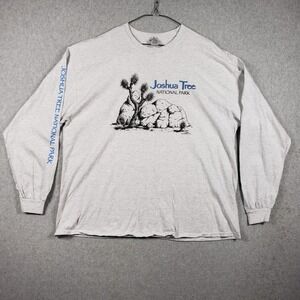 Joshua Tree National Park Mens 2XL Gray Long Sleeve Graphic T-Shirt Gildan Layer